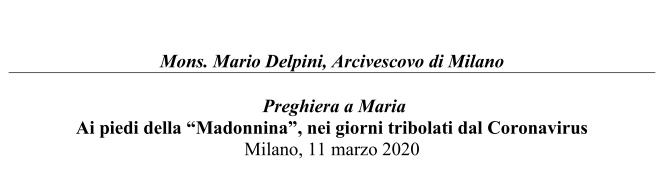 Preghiera maria mons delpini